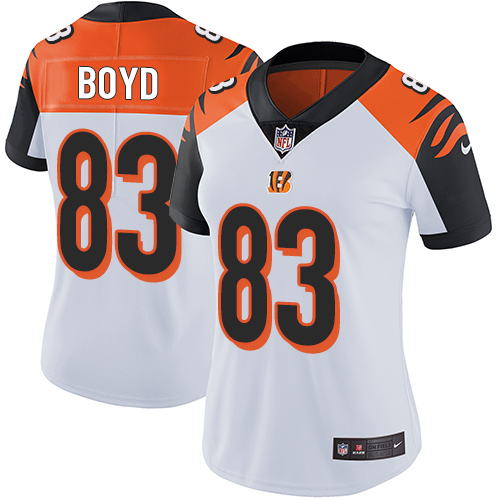 Women's Nike Cincinnati Bengals #83 Tyler Boyd White Vapor Untouchable Elite Player NFL Jersey