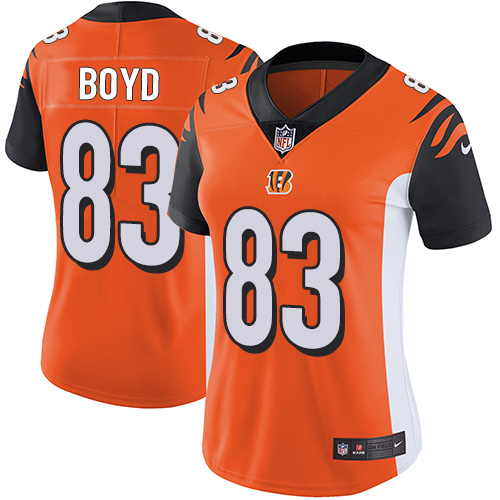 Women's Nike Cincinnati Bengals #83 Tyler Boyd Orange Alternate Vapor Untouchable Elite Player NFL Jersey