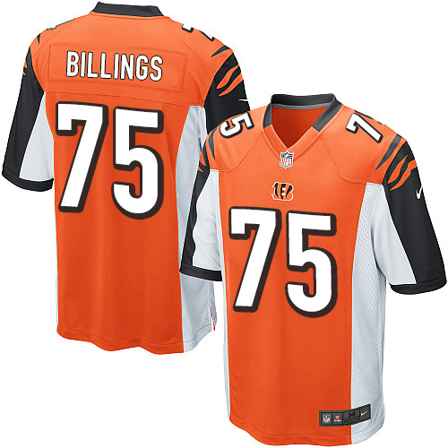 Men's Nike Cincinnati Bengals #75 Andrew Billings Game Orange Alternate NFL Jersey