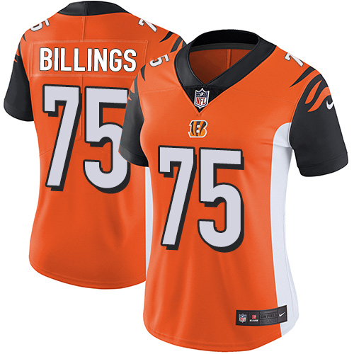 Women's Nike Cincinnati Bengals #75 Andrew Billings Orange Alternate Vapor Untouchable Elite Player NFL Jersey