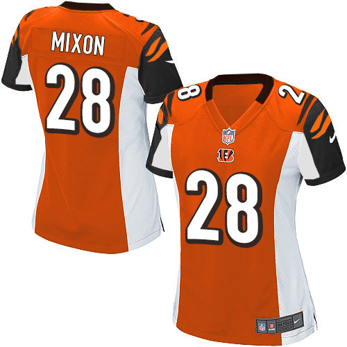 Women's Nike Cincinnati Bengals #28 Joe Mixon Game Orange Alternate NFL Jersey