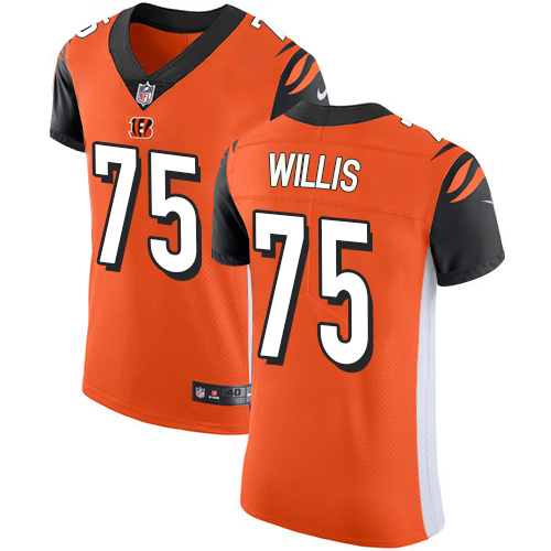 Men's Nike Cincinnati Bengals #75 Jordan Willis Elite Orange Alternate NFL Jersey