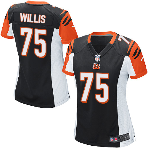 Women's Nike Cincinnati Bengals #75 Jordan Willis Game Black Team Color NFL Jersey