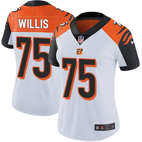 Women's Nike Cincinnati Bengals #75 Jordan Willis White Vapor Untouchable Elite Player NFL Jersey