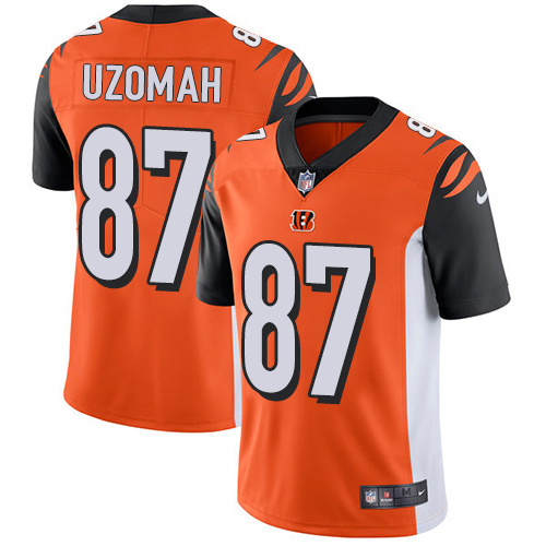Men's Nike Cincinnati Bengals #87 C.J. Uzomah Orange Alternate Vapor Untouchable Limited Player NFL Jersey
