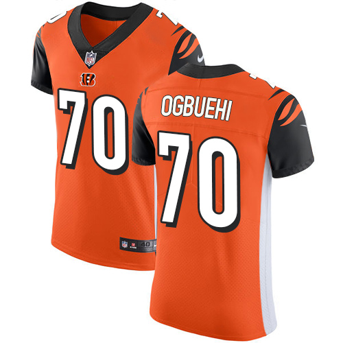 Men's Nike Cincinnati Bengals #70 Cedric Ogbuehi Elite Orange Alternate NFL Jersey