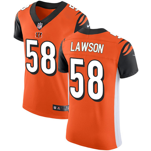 Men's Nike Cincinnati Bengals #58 Carl Lawson Elite Orange Alternate NFL Jersey