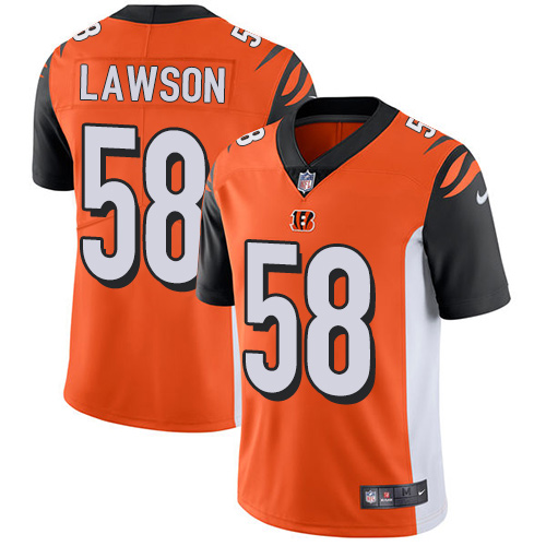 Men's Nike Cincinnati Bengals #58 Carl Lawson Orange Alternate Vapor Untouchable Limited Player NFL Jersey