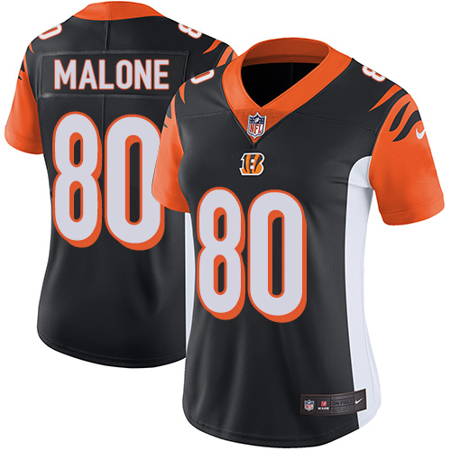 Women's Nike Cincinnati Bengals #80 Josh Malone Black Team Color Vapor Untouchable Elite Player NFL Jersey