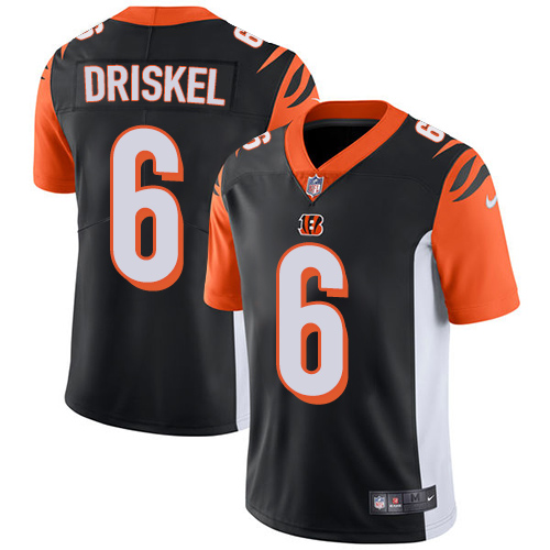 Men's Nike Cincinnati Bengals #6 Jeff Driskel Black Team Color Vapor Untouchable Limited Player NFL Jersey