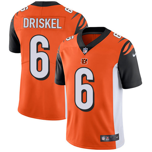 Men's Nike Cincinnati Bengals #6 Jeff Driskel Orange Alternate Vapor Untouchable Limited Player NFL Jersey