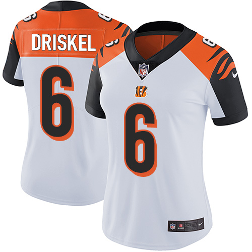 Women's Nike Cincinnati Bengals #6 Jeff Driskel White Vapor Untouchable Limited Player NFL Jersey