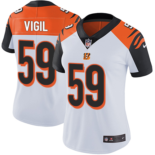 Women's Nike Cincinnati Bengals #59 Nick Vigil White Vapor Untouchable Elite Player NFL Jersey