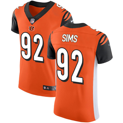 Men's Nike Cincinnati Bengals #92 Pat Sims Elite Orange Alternate NFL Jersey