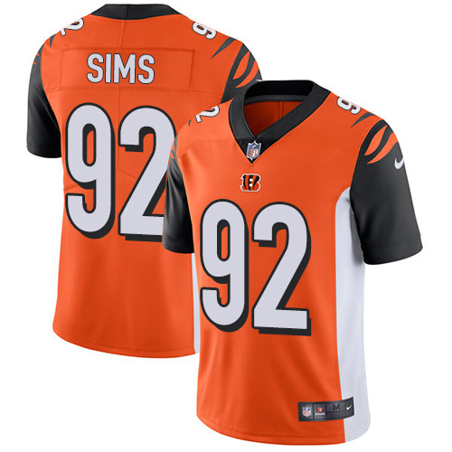 Men's Nike Cincinnati Bengals #92 Pat Sims Orange Alternate Vapor Untouchable Limited Player NFL Jersey