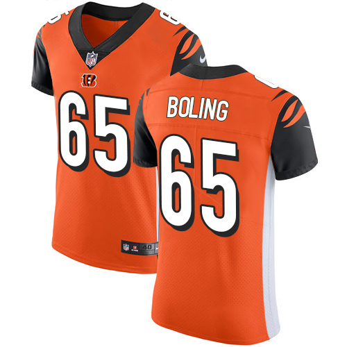 Men's Nike Cincinnati Bengals #65 Clint Boling Elite Orange Alternate NFL Jersey