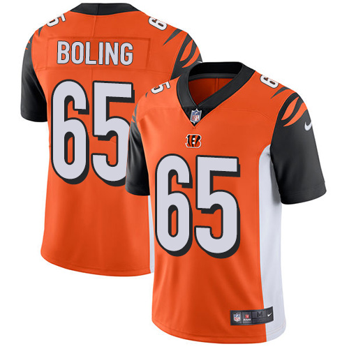 Men's Nike Cincinnati Bengals #65 Clint Boling Orange Alternate Vapor Untouchable Limited Player NFL Jersey