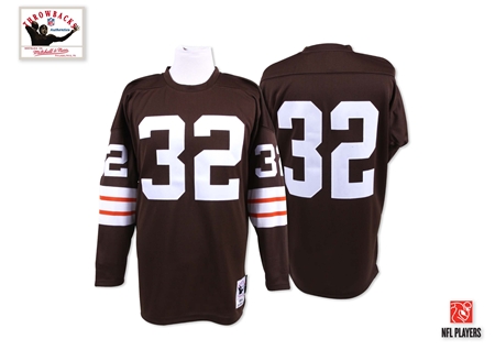 Mitchell And Ness Cleveland Browns #32 Jim Brown Brown Team Color Authentic Throwback NFL Jersey