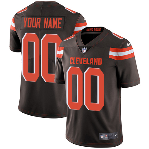 Men's Nike Cleveland Browns Customized Brown Team Color Vapor Untouchable Limited Player NFL Jersey