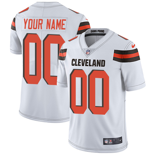 Men's Nike Cleveland Browns Customized White Vapor Untouchable Limited Player NFL Jersey