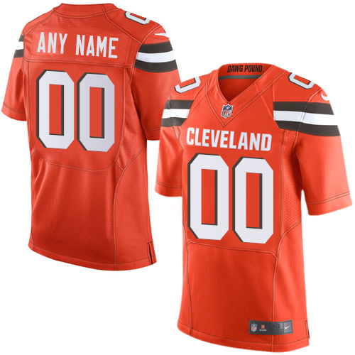 Men's Nike Cleveland Browns Customized Elite Orange Alternate NFL Jersey