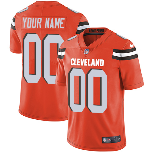 Men's Nike Cleveland Browns Customized Orange Alternate Vapor Untouchable Limited Player NFL Jersey