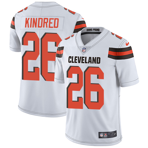 Youth Nike Cleveland Browns #26 Derrick Kindred White Vapor Untouchable Elite Player NFL Jersey