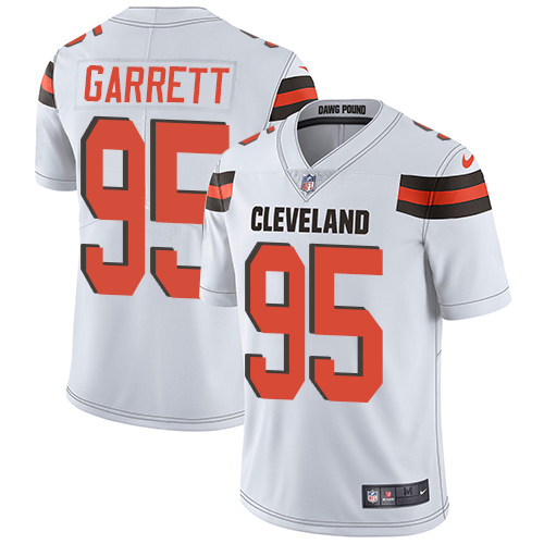 Youth Nike Cleveland Browns #95 Myles Garrett White Vapor Untouchable Limited Player NFL Jersey