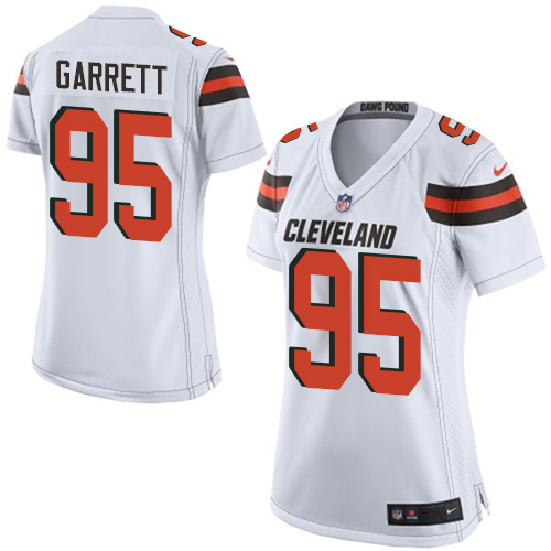 Women's Nike Cleveland Browns #95 Myles Garrett Game White NFL Jersey