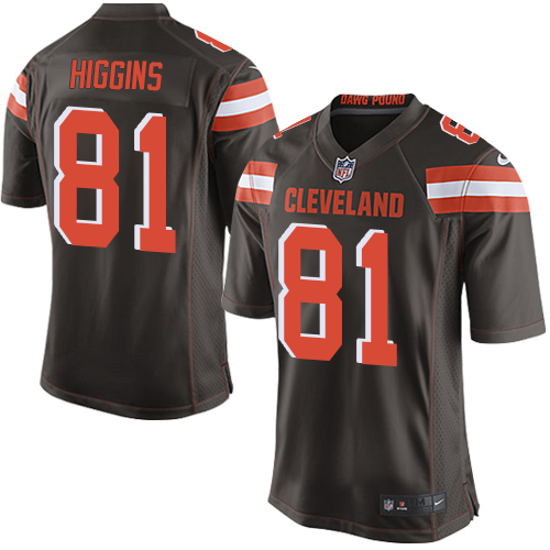 Men's Nike Cleveland Browns #81 Rashard Higgins Game Brown Team Color NFL Jersey