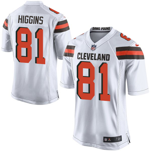 Men's Nike Cleveland Browns #81 Rashard Higgins Game White NFL Jersey