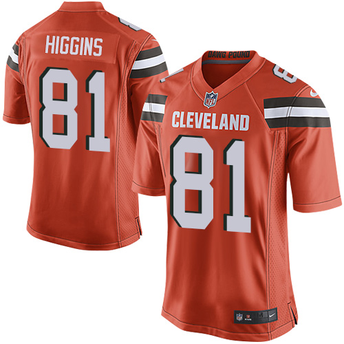 Men's Nike Cleveland Browns #81 Rashard Higgins Game Orange Alternate NFL Jersey