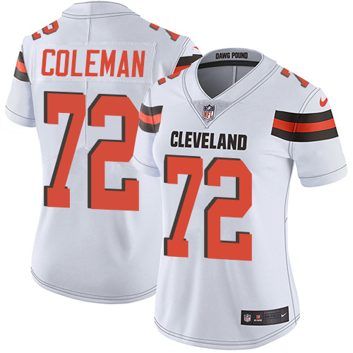 Women's Nike Cleveland Browns #72 Shon Coleman White Vapor Untouchable Elite Player NFL Jersey