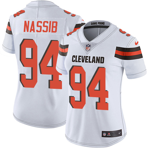 Women's Nike Cleveland Browns #94 Carl Nassib White Vapor Untouchable Limited Player NFL Jersey