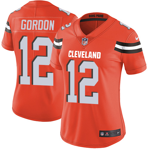 Women's Nike Cleveland Browns #12 Josh Gordon Orange Alternate Vapor Untouchable Elite Player NFL Jersey