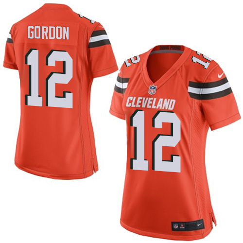 Women's Nike Cleveland Browns #12 Josh Gordon Game Orange Alternate NFL Jersey