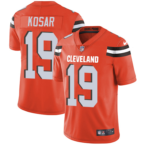 Men's Nike Cleveland Browns #19 Bernie Kosar Orange Alternate Vapor Untouchable Limited Player NFL Jersey