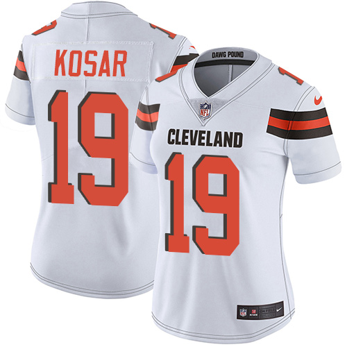 Women's Nike Cleveland Browns #19 Bernie Kosar White Vapor Untouchable Limited Player NFL Jersey