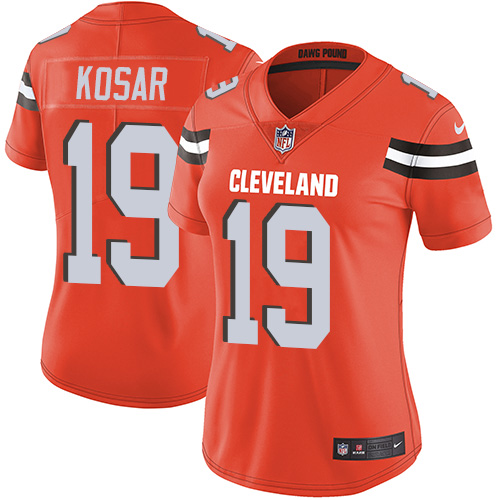 Women's Nike Cleveland Browns #19 Bernie Kosar Orange Alternate Vapor Untouchable Limited Player NFL Jersey