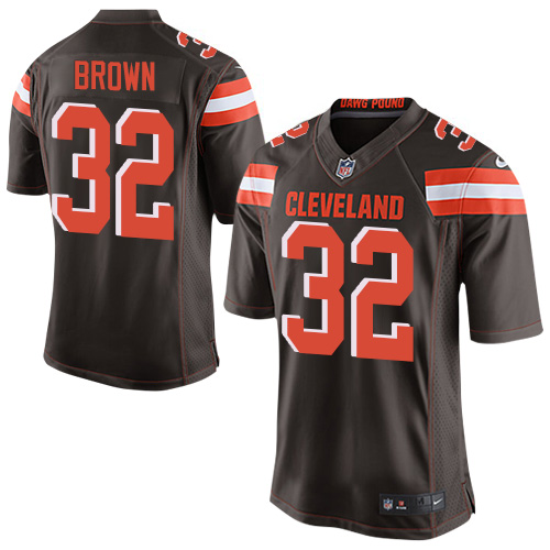 Men's Nike Cleveland Browns #32 Jim Brown Elite Brown Team Color NFL Jersey
