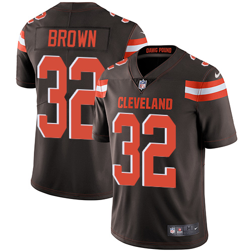 Men's Nike Cleveland Browns #32 Jim Brown Brown Team Color Vapor Untouchable Limited Player NFL Jersey