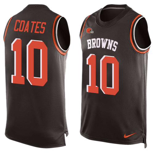 Men's Nike Cleveland Browns #10 Sammie Coates Limited Brown Player Name & Number Tank Top NFL Jersey