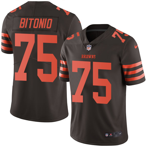 Men's Nike Cleveland Browns #75 Joel Bitonio Elite Brown Rush Vapor Untouchable NFL Jersey