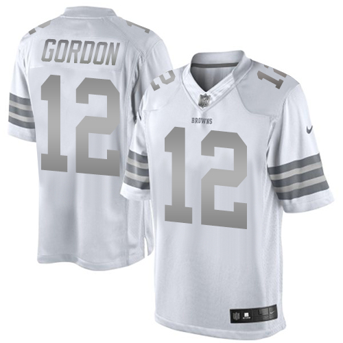 Men's Nike Cleveland Browns #12 Josh Gordon Limited White Platinum NFL Jersey