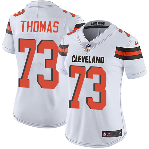 Women's Nike Cleveland Browns #73 Joe Thomas White Vapor Untouchable Limited Player NFL Jersey