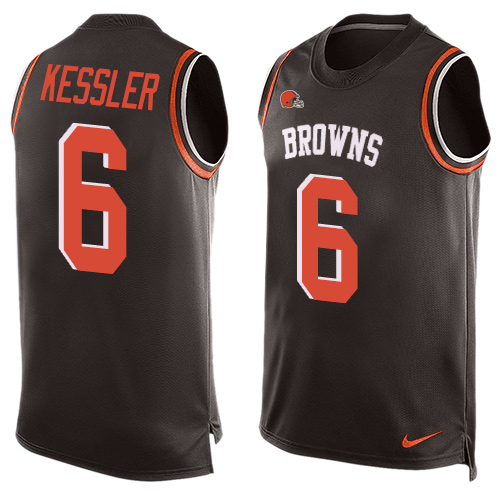 Men's Nike Cleveland Browns #6 Cody Kessler Limited Brown Player Name & Number Tank Top NFL Jersey