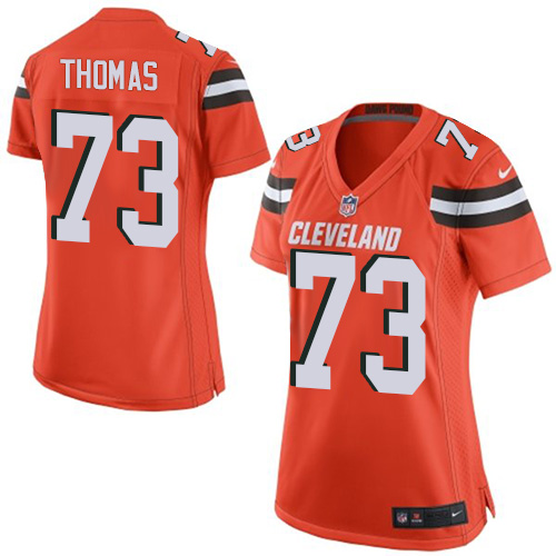 Women's Nike Cleveland Browns #73 Joe Thomas Game Orange Alternate NFL Jersey
