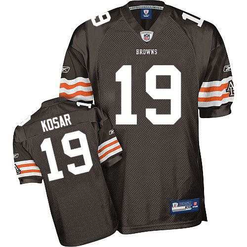 Reebok Cleveland Browns #19 Bernie Kosar Brown Team Color Authentic Throwback NFL Jersey