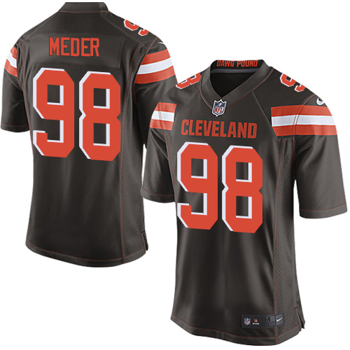 Men's Nike Cleveland Browns #98 Jamie Meder Game Brown Team Color NFL Jersey