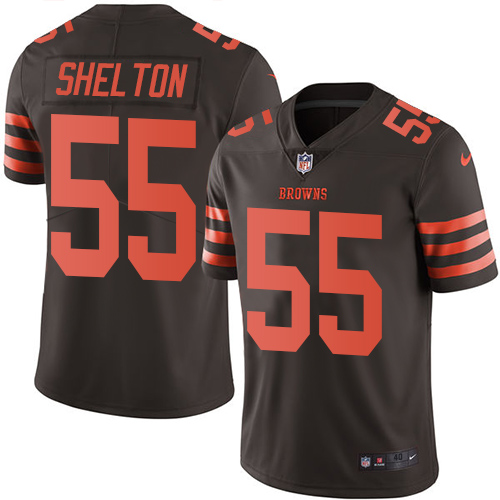 Men's Nike Cleveland Browns #55 Danny Shelton Elite Brown Rush Vapor Untouchable NFL Jersey
